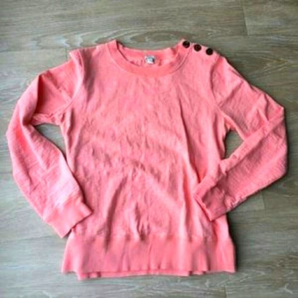JCREW TORTOISE SHELL BUTTON SWEATSHIRT SMALL - Picture 2 of 4